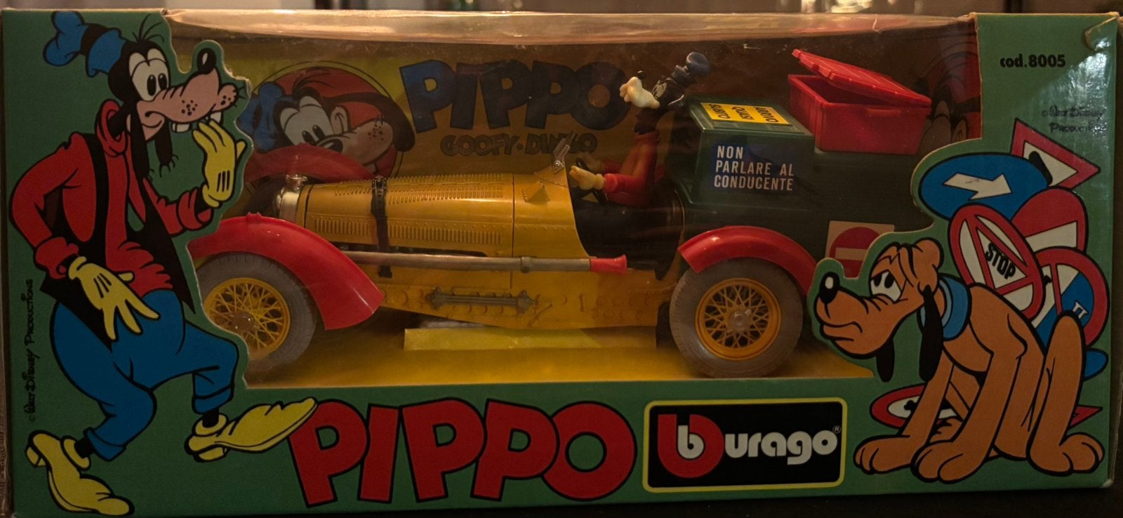 Vintage bburago bugatti disney pippo uitvoering uit de 80’s, Ophalen of Verzenden, Zo goed als nieuw, Bburago