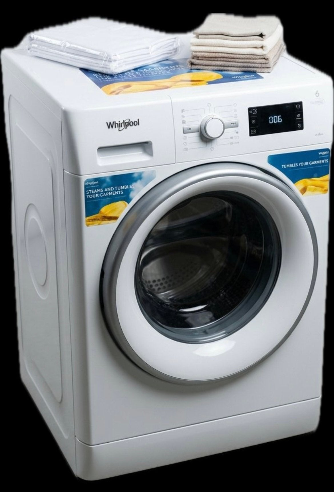 Whirlpool 9kg Was-Droogcombinatie FWDG96148WS EU, 8 tot 10 kg, Ophalen, Gebruikt