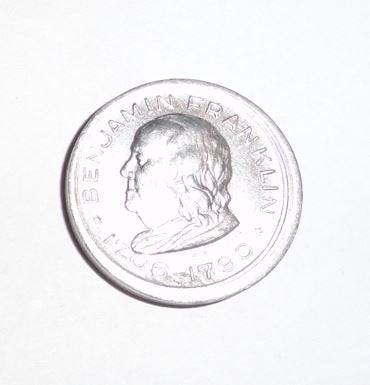 Penning USA Token Benjamin Franklin Penning, Postzegels en Munten, Penningen en Medailles, Verzenden, Overige materialen, Buitenland
