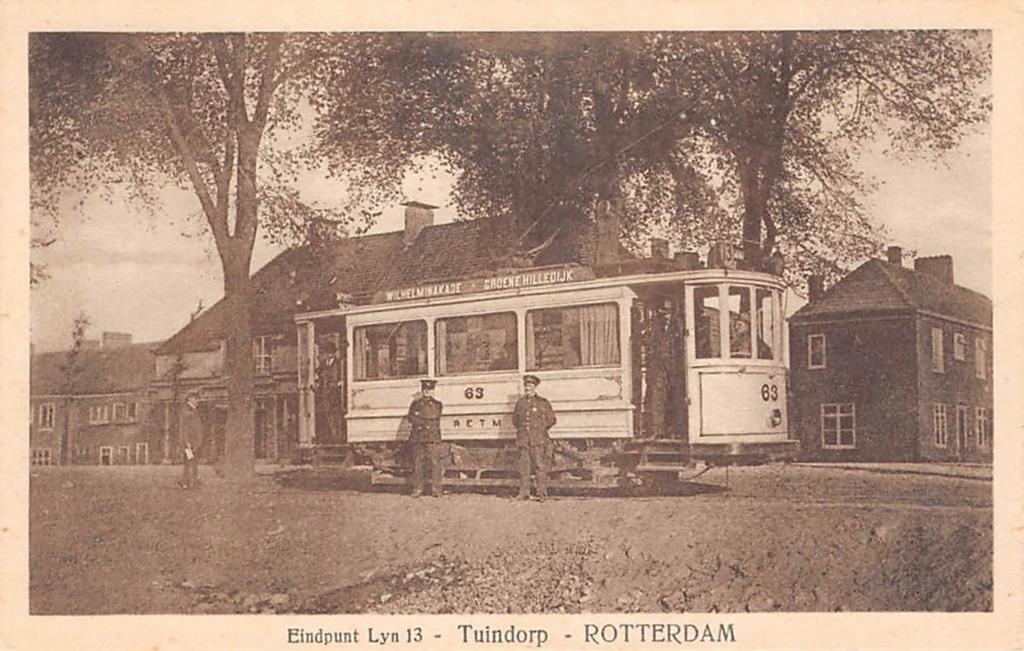 Rotterdam RET Tram 63 Lijn 13 Tuindorp Groene Hilledijk, Verzenden, Voor 1920, Ongelopen, Zuid-Holland