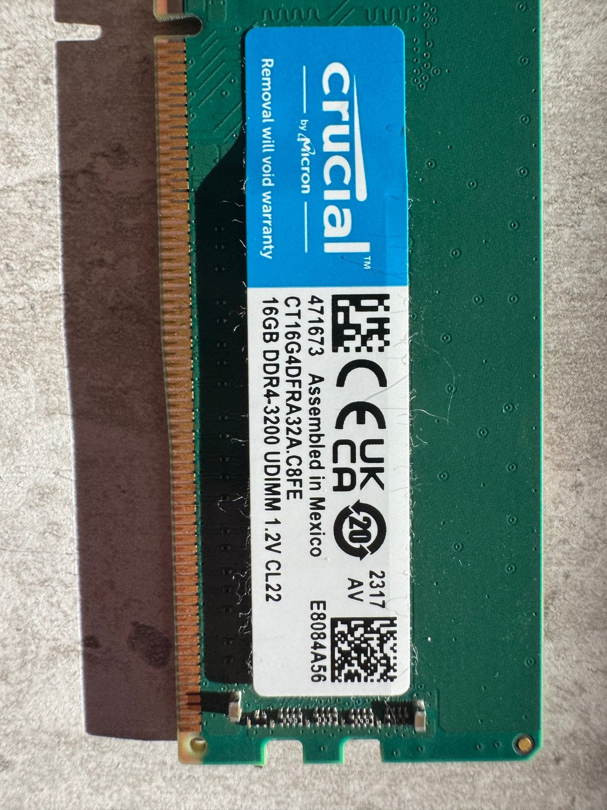 Crucial 1x16GB DDR4-3200MHz RAM Geheugen (Voor PC)