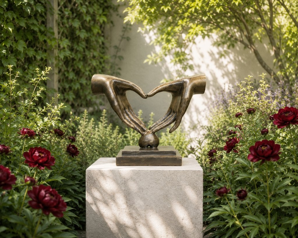 2 HANDEN HARTMAKEND / Bronzen beeld, Ophalen of Verzenden, Brons, Beeld