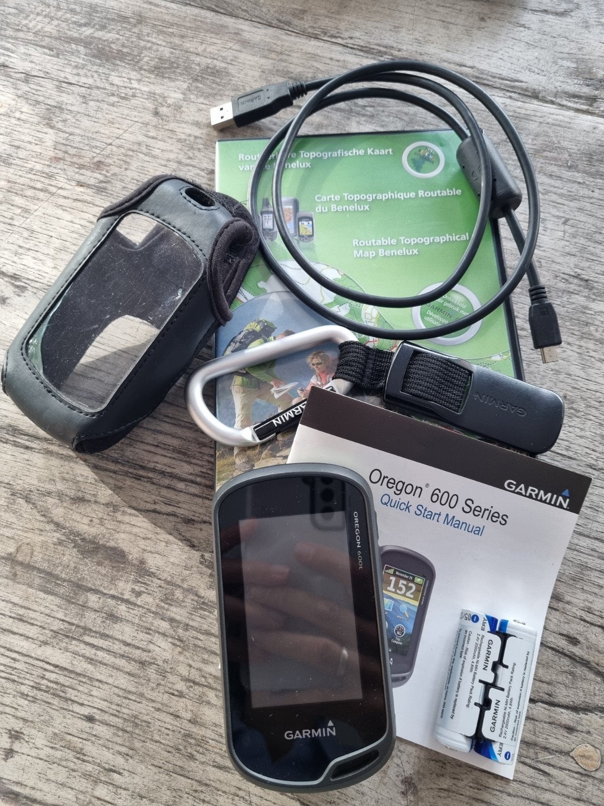 Garmin Oregon 600t GPS met Benelux Topografische Kaart, Ophalen of Verzenden, Zo goed als nieuw, Navigatie of Gps