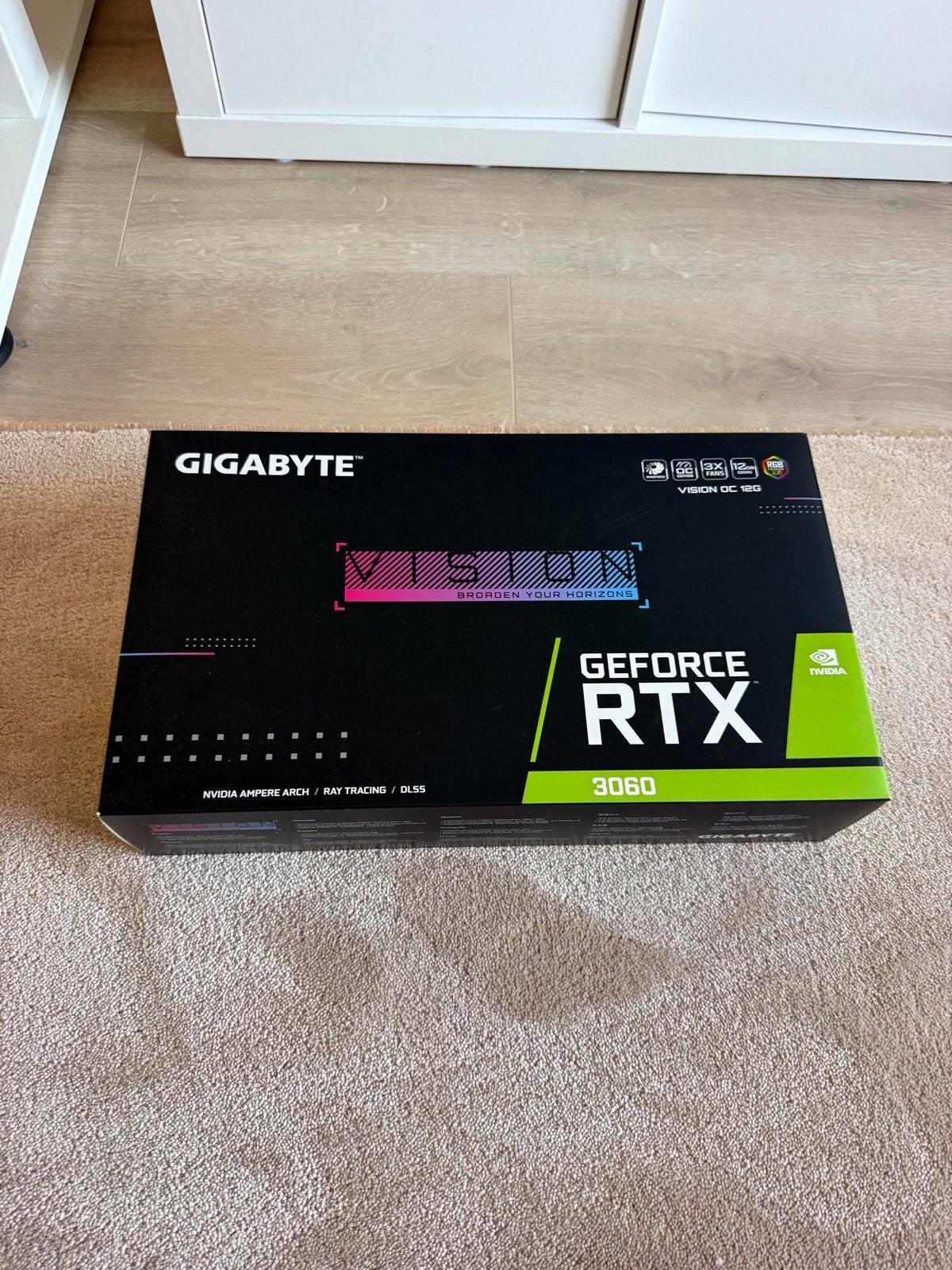 NVIDIA Geforce RTX 3060 Vision OC Videokaart 12GB met 3 fans, Computers en Software, Videokaarten, Gebruikt, HDMI, GDDR6, PCI-Express 4