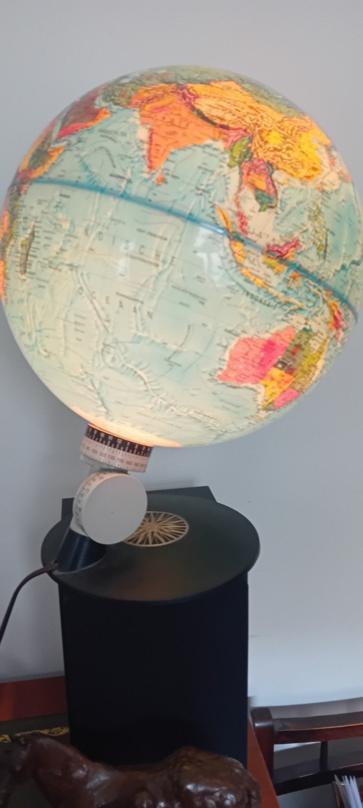 Vintage Scan Globe Lamp met verlichting en aanwijs stip, Ophalen, Educatief, Gebruikt, Kunststof
