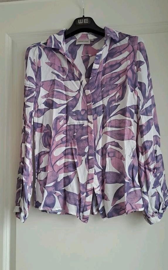 Fabienne Chapot blouse paarse bladerenprint, maat 34 (XS), Paars, Ophalen of Verzenden, Zo goed als nieuw, Fabienne Chapot