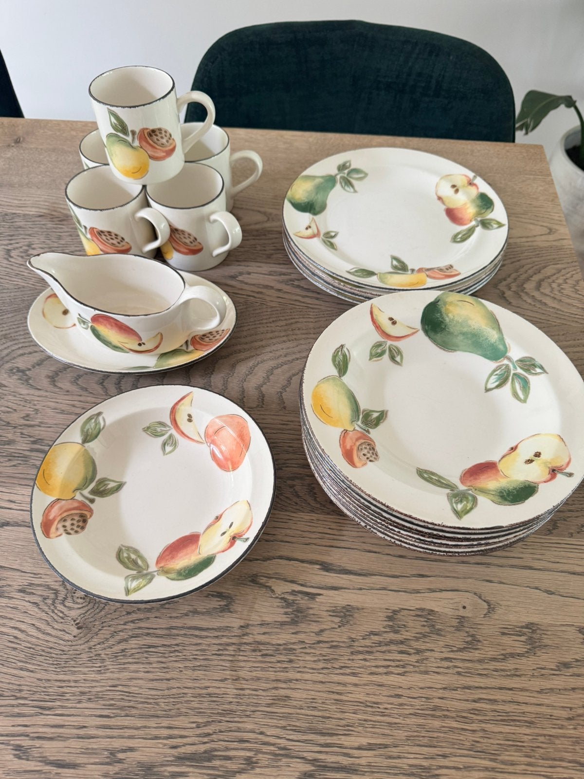 Servies set met fruitmotief - 20 delig, Ophalen, Gebruikt, Keramiek, Overige stijlen