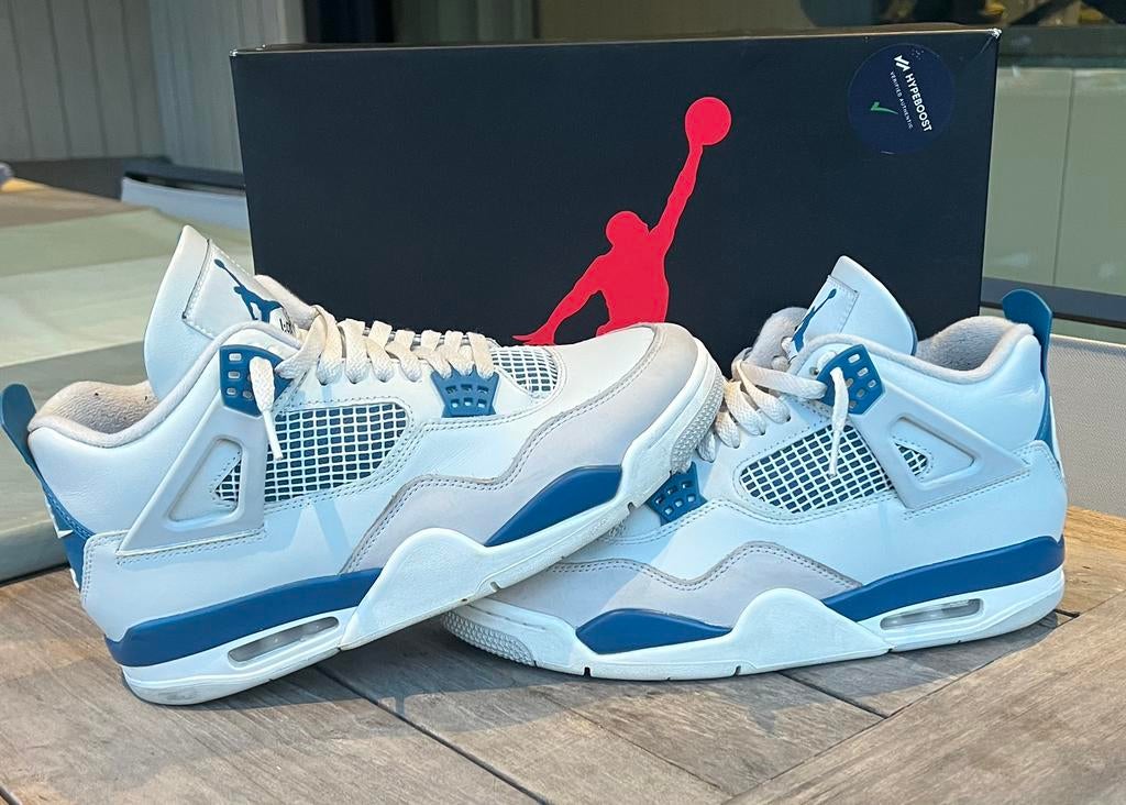 Jordan 4 military blue, Kleding | Heren, Schoenen, Blauw, Ophalen of Verzenden, Sneakers of Gympen, Zo goed als nieuw