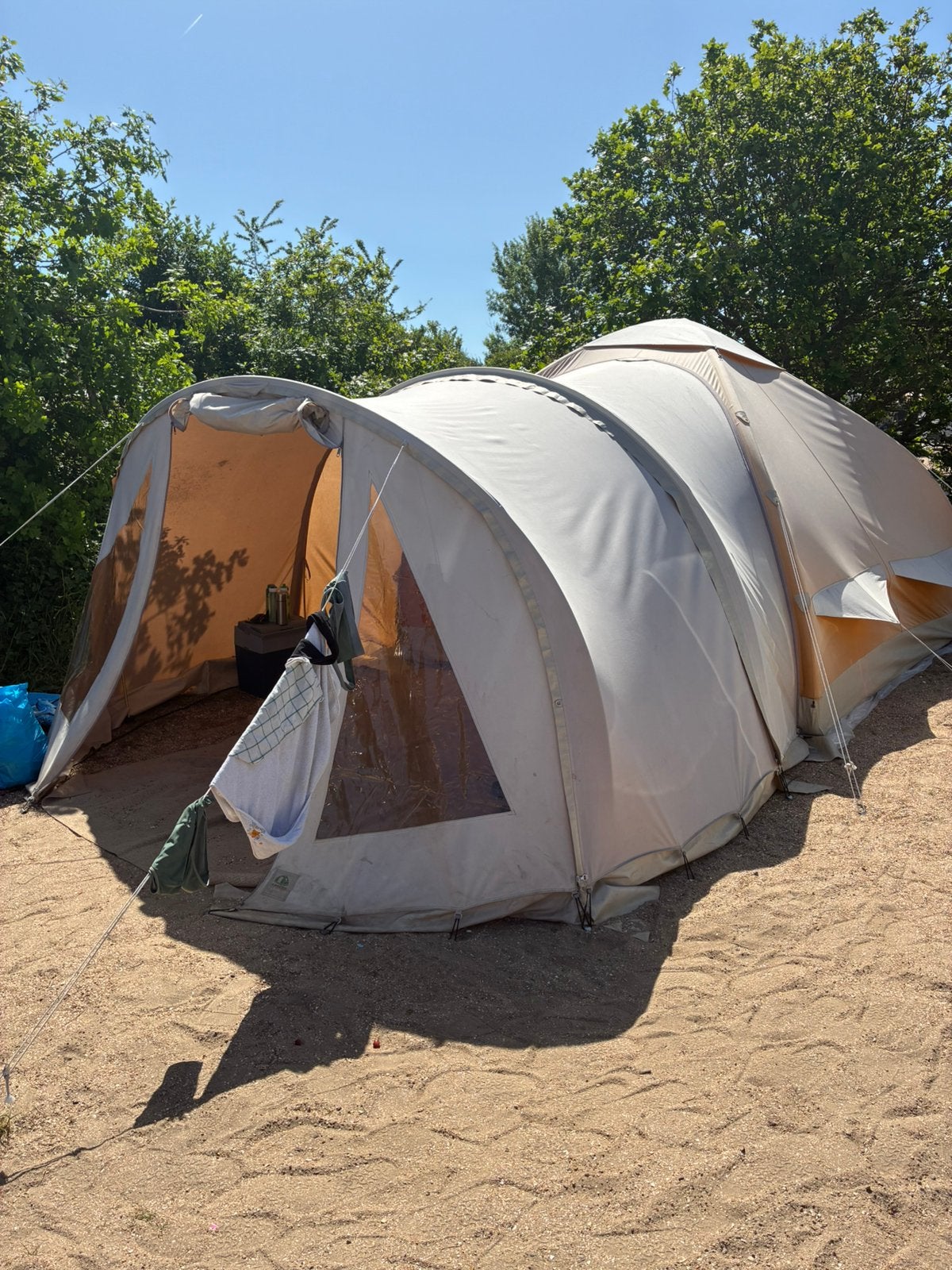 Karsten opblaastent 300x300 + voortent, Ophalen, Gebruikt, Tot en met 4