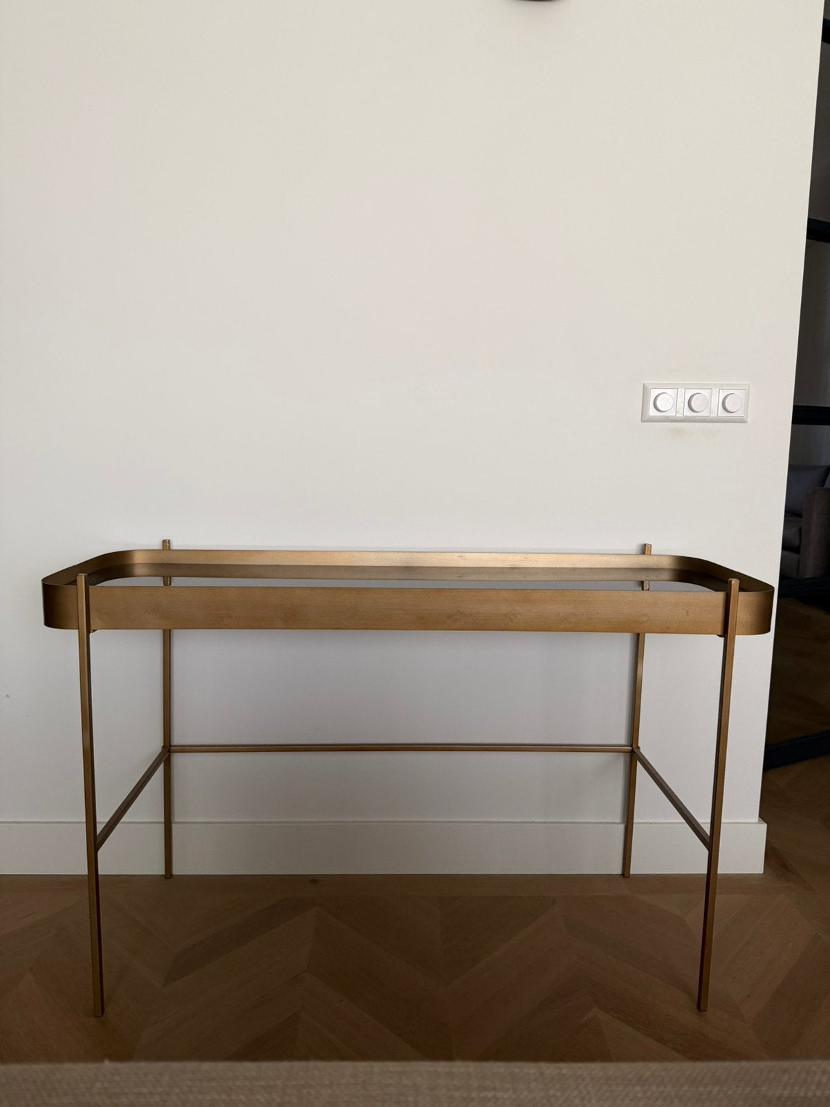 Gouden wandtafeltje Riverdale, Ophalen, 50 tot 100 cm, Rond, Zo goed als nieuw