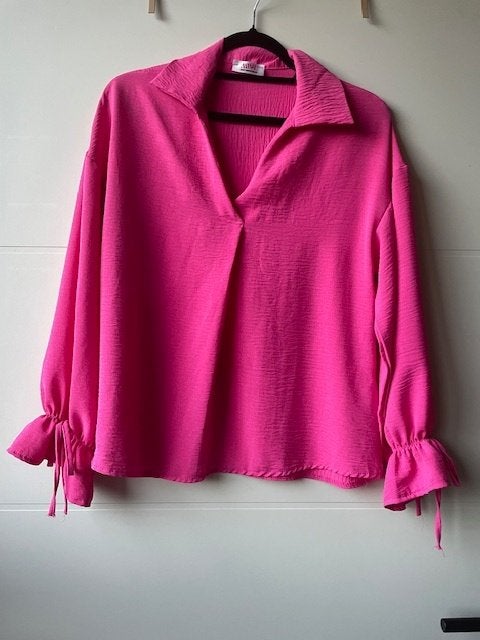 Most Wanted Luxury felroze oversized blouse met strikdetail, Maat 38/40 (M), Ophalen of Verzenden, Zo goed als nieuw, Roze