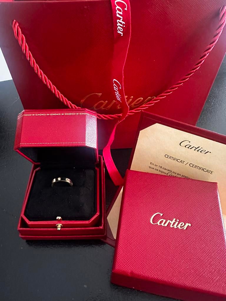 Love ring 1 diamant Cartier 17.7 geelgoud 18 krt, Sieraden, Tassen en Uiterlijk, Ringen, Ophalen, Nieuw, 17 tot 18, Met edelsteen