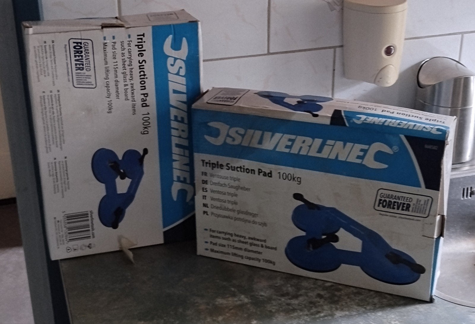 Zuignappen voor glas - Silverline Triple Suction Pad 100kg, Ophalen of Verzenden, Gebruikt, Overige typen
