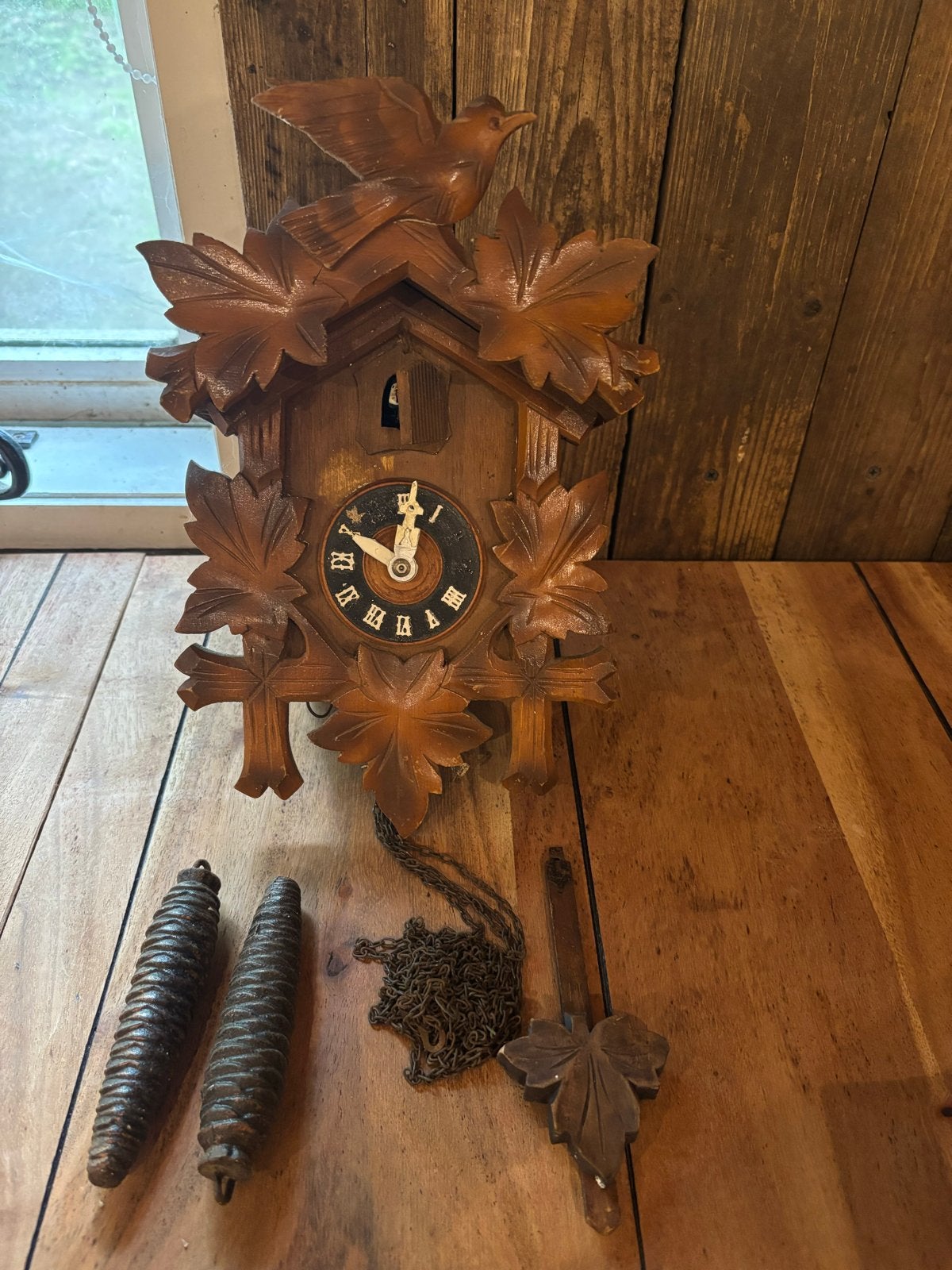 Antieke Koekoeksklok - Handgesneden Hout, Ophalen
