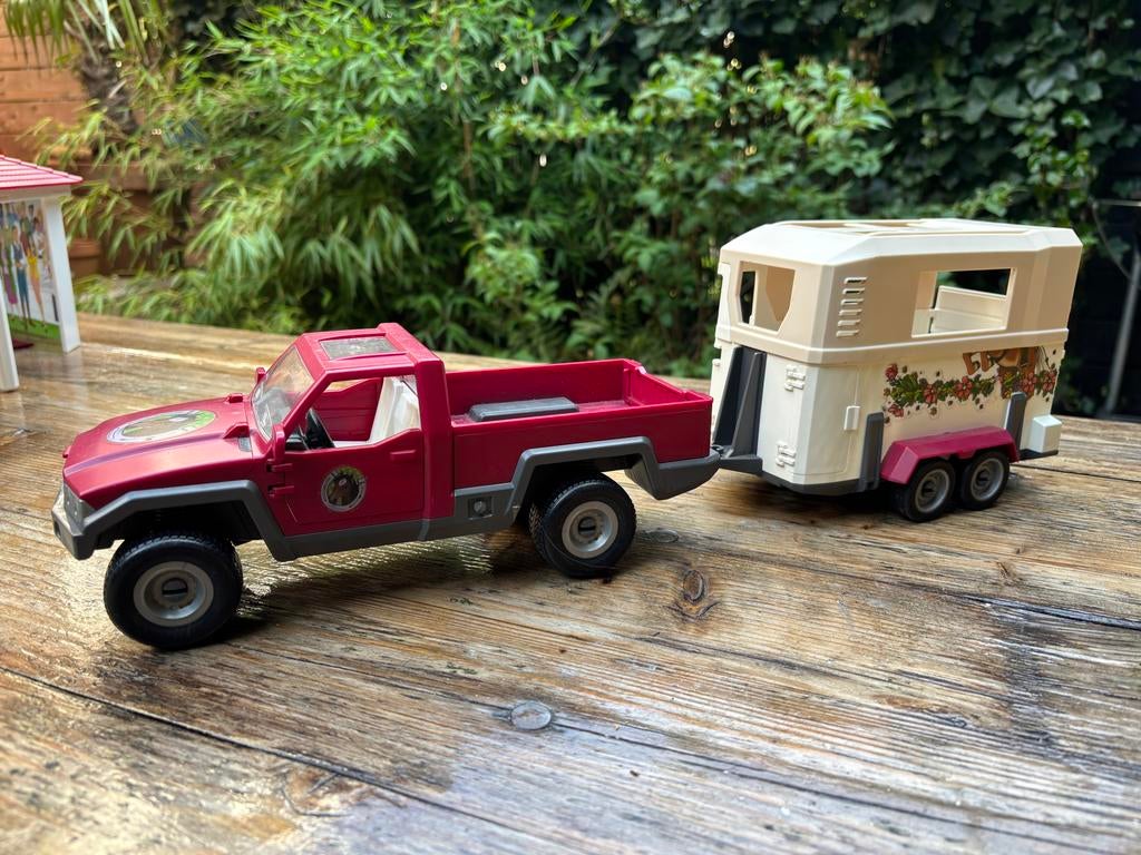 Schleich Pick-up met Paardentrailer, Ophalen of Verzenden, Gebruikt