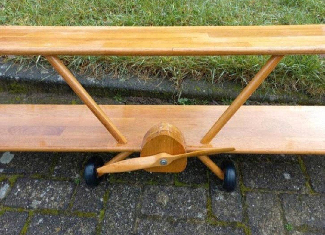 Houten Vliegtuig Boekenplank - 140cm, Ophalen