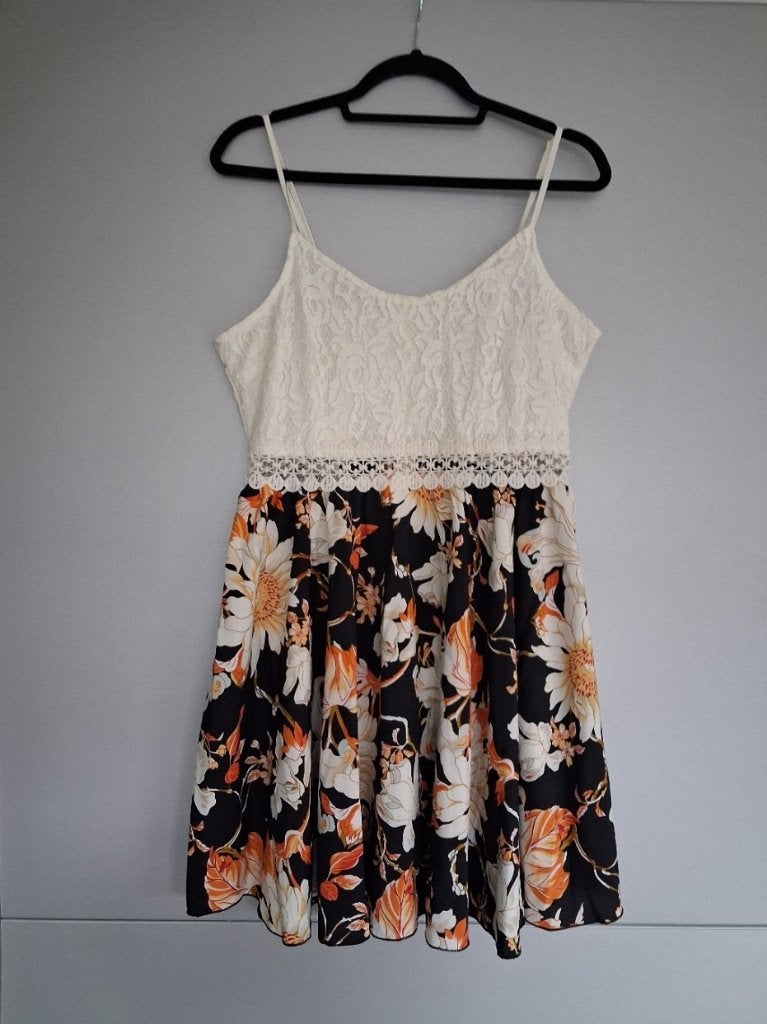 Shein zomerjurk met kant - Maat L, Kleding | Dames, Zwart, Maat 42/44 (L), Ophalen of Verzenden, Zo goed als nieuw