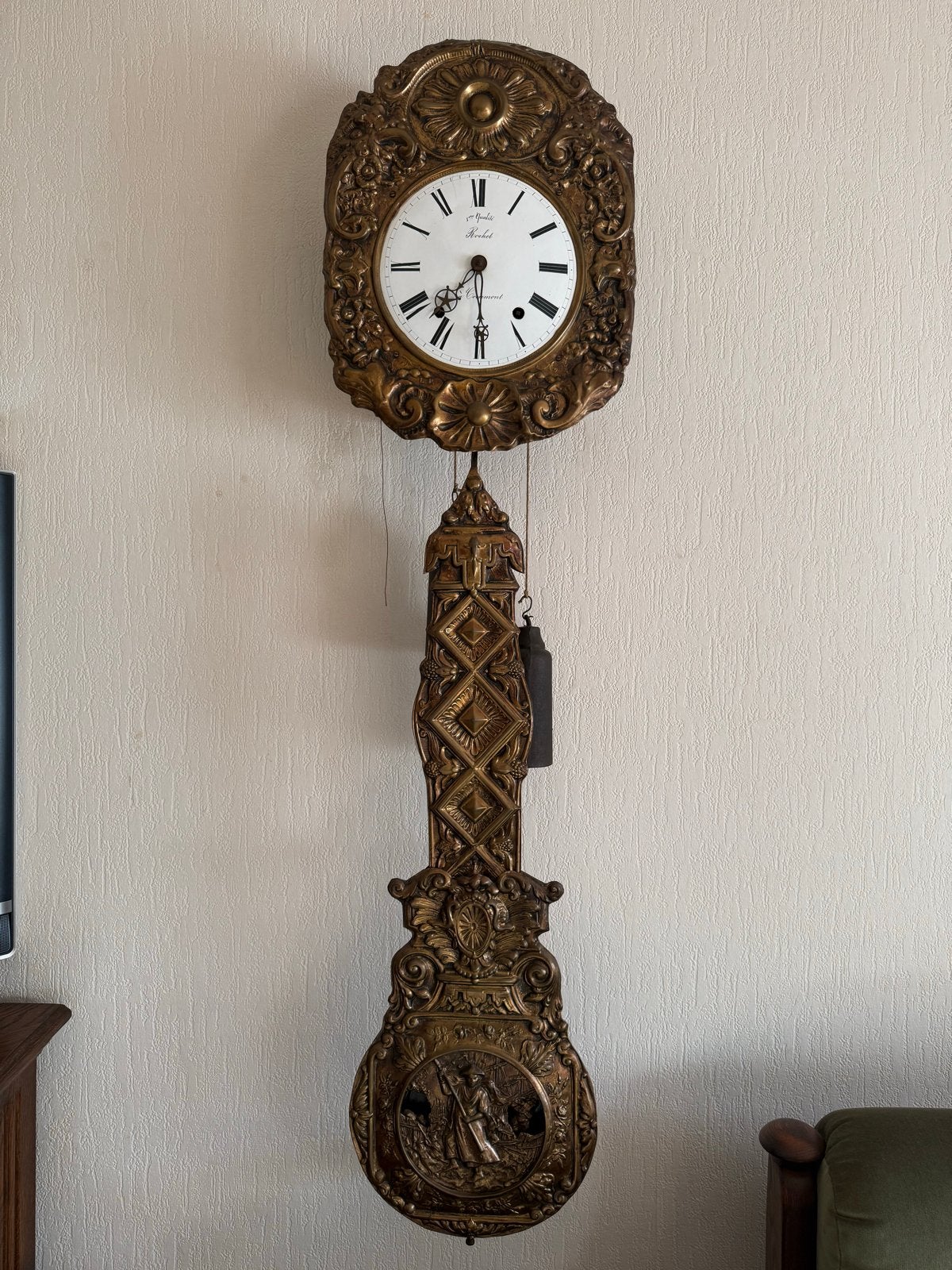 Antieke Franse Comtoise Klok 1861, Antiek en Kunst, Ophalen