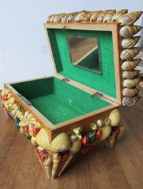 Schelpen kistje doosje sieraden Italie juwelen, Ophalen of Verzenden