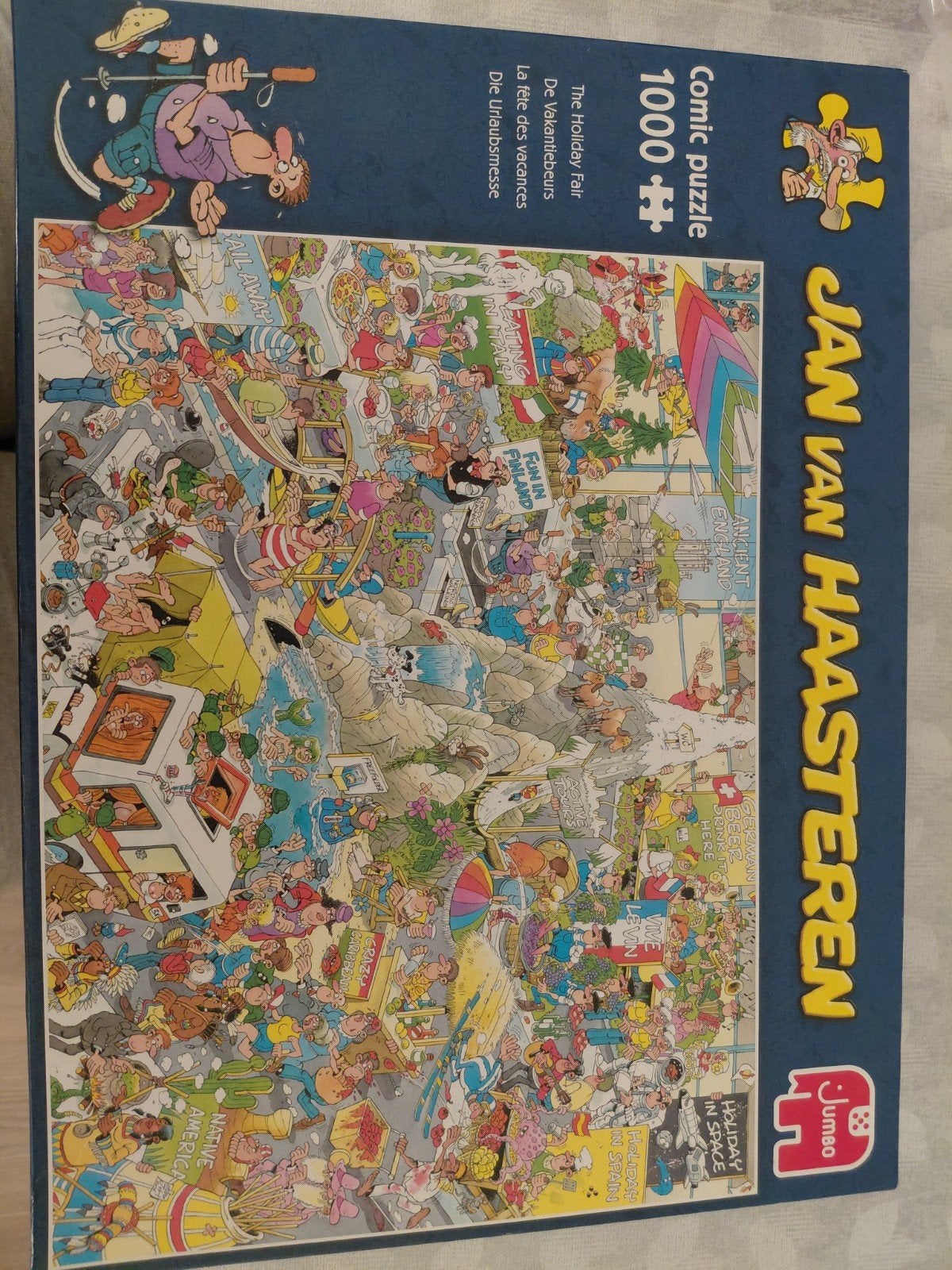 Jan van haasteren puzzel 1000 stukjes De Vakantiebeurs, Ophalen of Verzenden, 500 t/m 1500 stukjes, Zo goed als nieuw