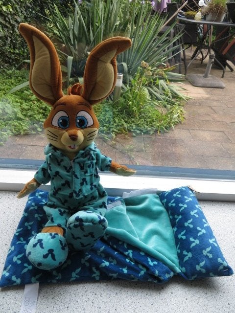 Koos Konijn knuffel van Roompot in pyjama met badslippers, Kinderen en Baby's, Speelgoed | Knuffels en Pluche, Konijn, Ophalen of Verzenden