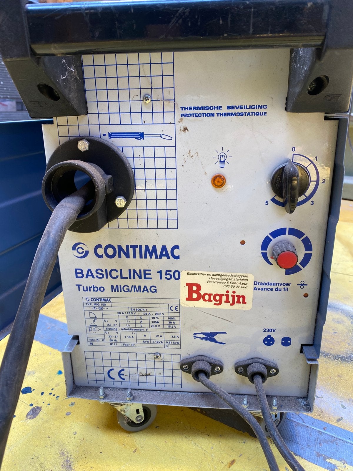 Contimac Mig apparaat op 220v, Ophalen, Gebruikt, 150 tot 250 ampère, Co2