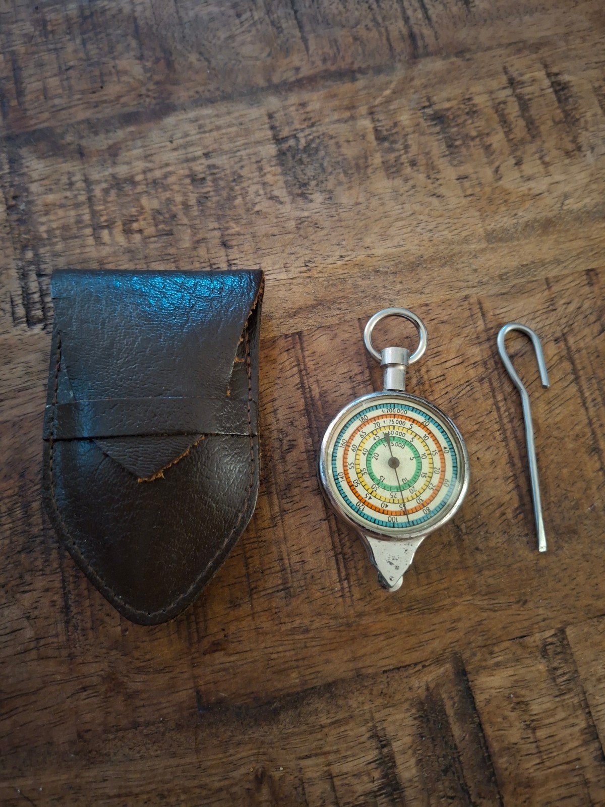 Vintage kaartmeter west - Duitsland met leren etui, Ophalen of Verzenden