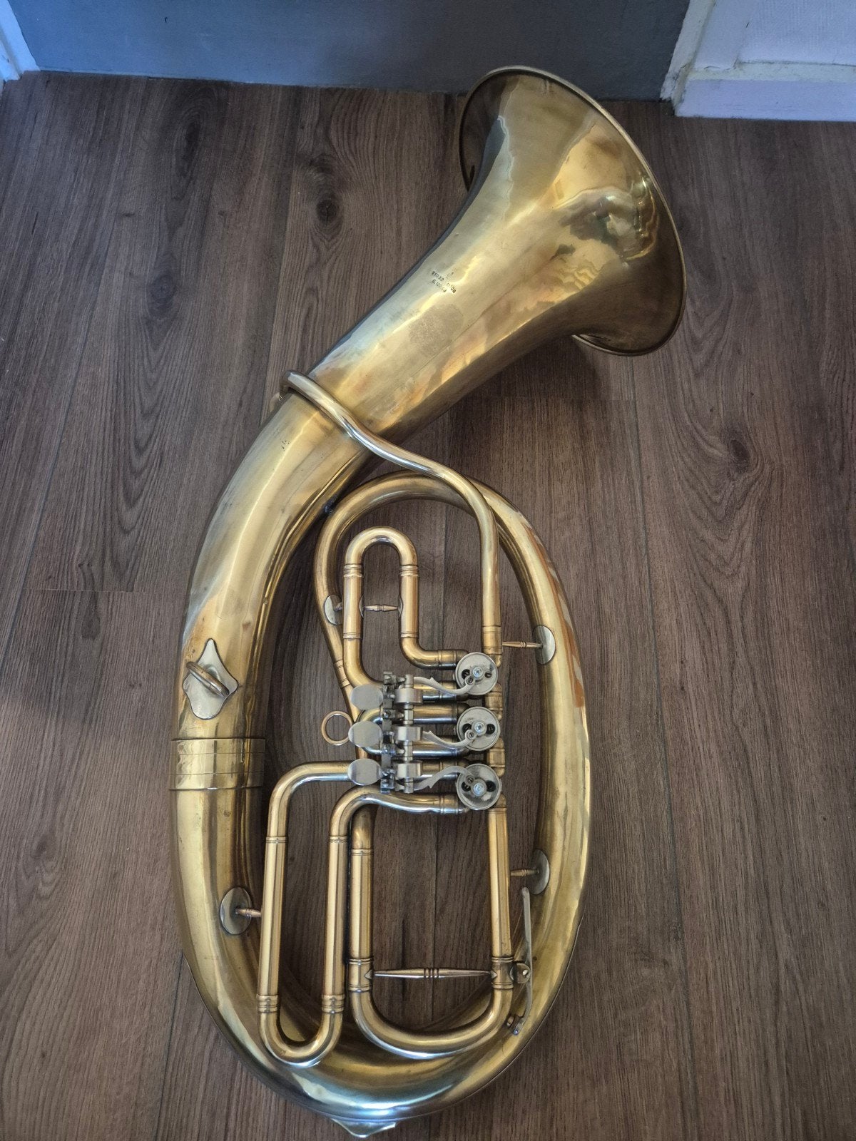 mooie ovale vintage tenorhoorn, Ophalen of Verzenden, Gebruikt
