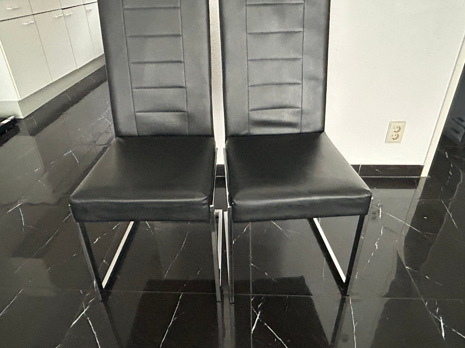 6 st leer Stoelen, Huis en Inrichting, Barkrukken, Ophalen, Zo goed als nieuw, Leer