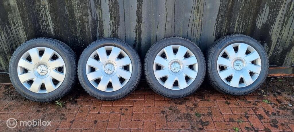 Winterband origineel set 195/60/16 Citroen C3 Aircross, Gebruikt, 16 inch, Band(en), Personenwagen