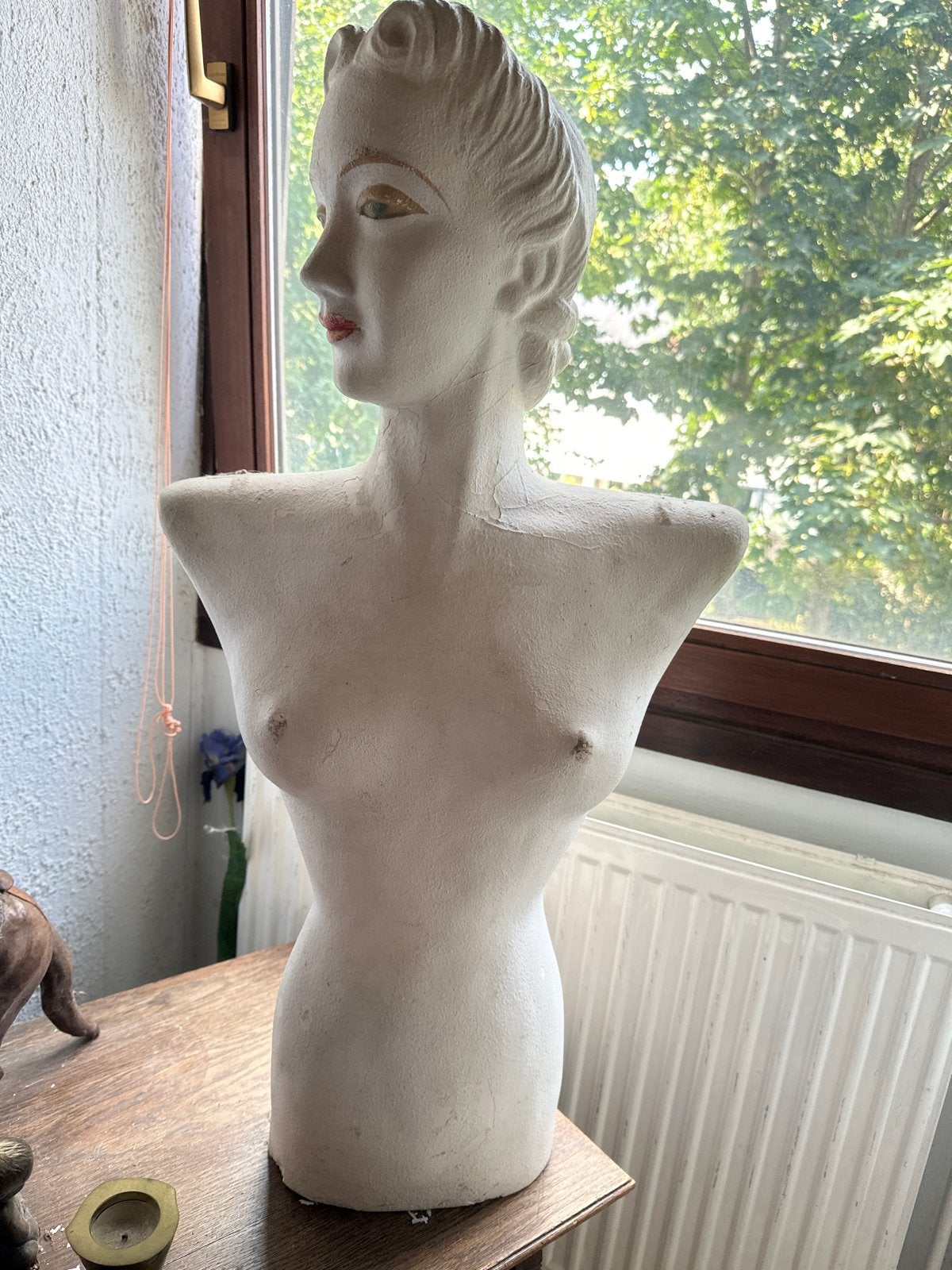 Vintage Gipsen Buste van Vrouw - Art Deco Stijl, Ophalen, Art deco, Gips, Buste