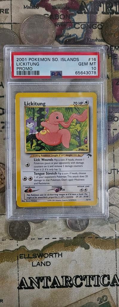 Pokemon southern islands lickytung psa 10! Vintage, Ophalen of Verzenden, Zo goed als nieuw