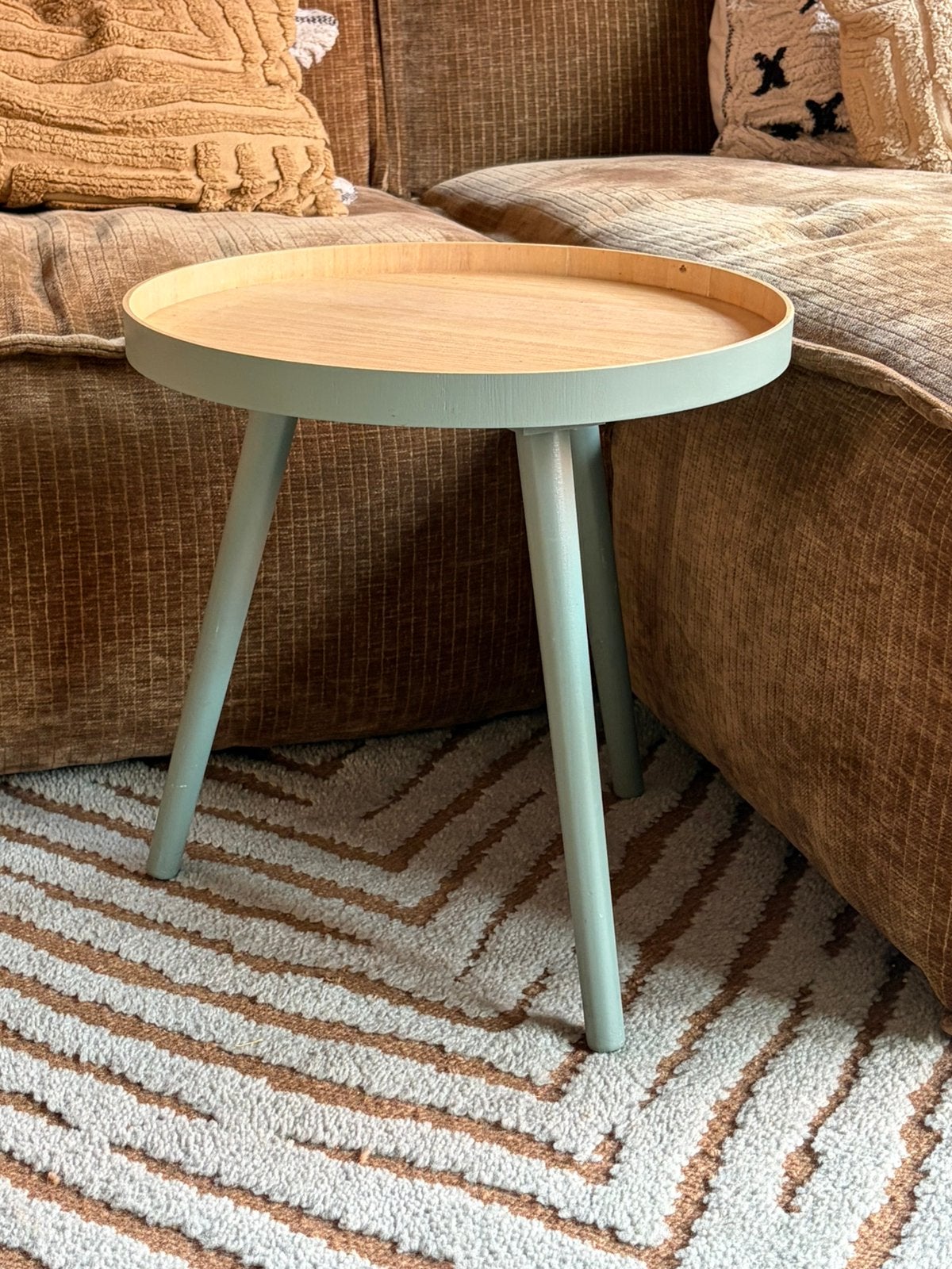 Woood Sasha bijzettafel groen, Ophalen, Gebruikt, Rond