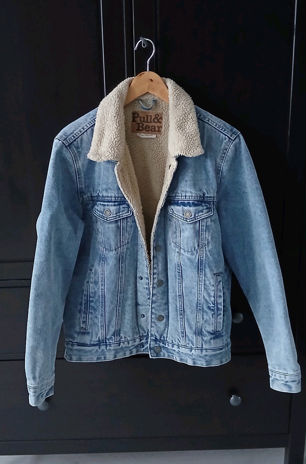 S pull & bear heren spijkerjas met teddy voering jeans jas, Kleding | Heren, Ophalen of Verzenden, Maat 46 (S) of kleiner, Blauw
