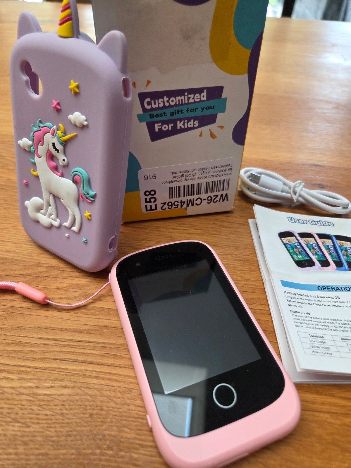 Leuke roze kindertelefoon met unicorn hoesje, Ophalen of Verzenden, Nieuw, Overige typen, Universeel