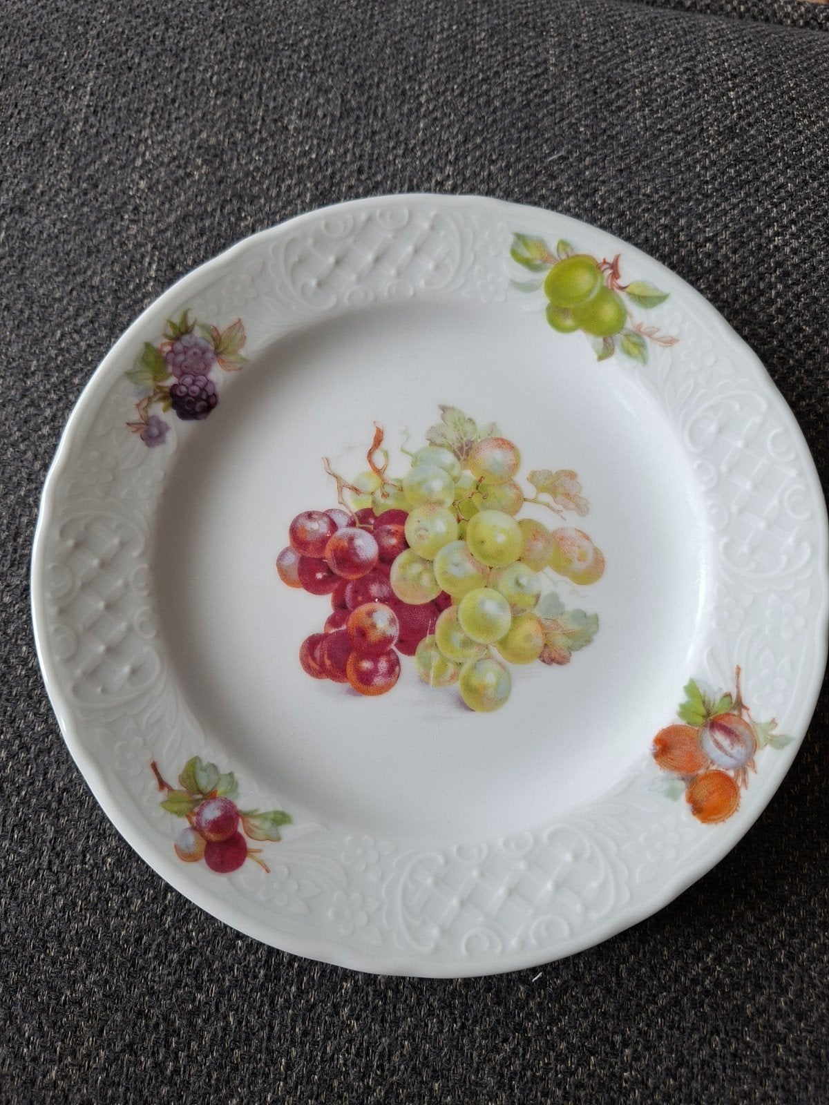 Schumann Germany bord met fruitdecoratie, Ophalen of Verzenden