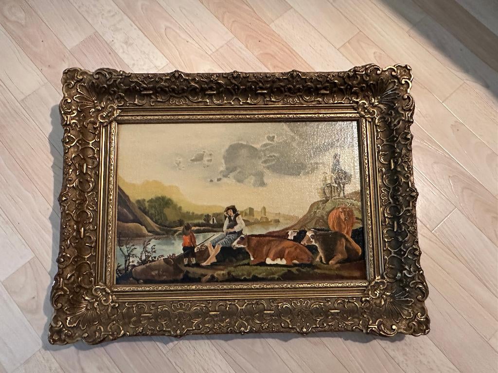 antiek olieverf schilderij, Antiek en Kunst, Kunst | Schilderijen | Klassiek, Ophalen of Verzenden