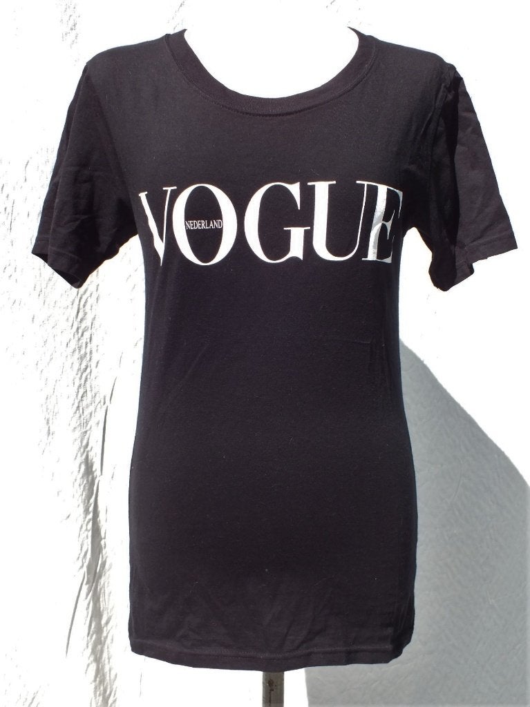 Zwart t-shirt vogue mt S, ., Zwart, Ophalen of Verzenden, Zo goed als nieuw