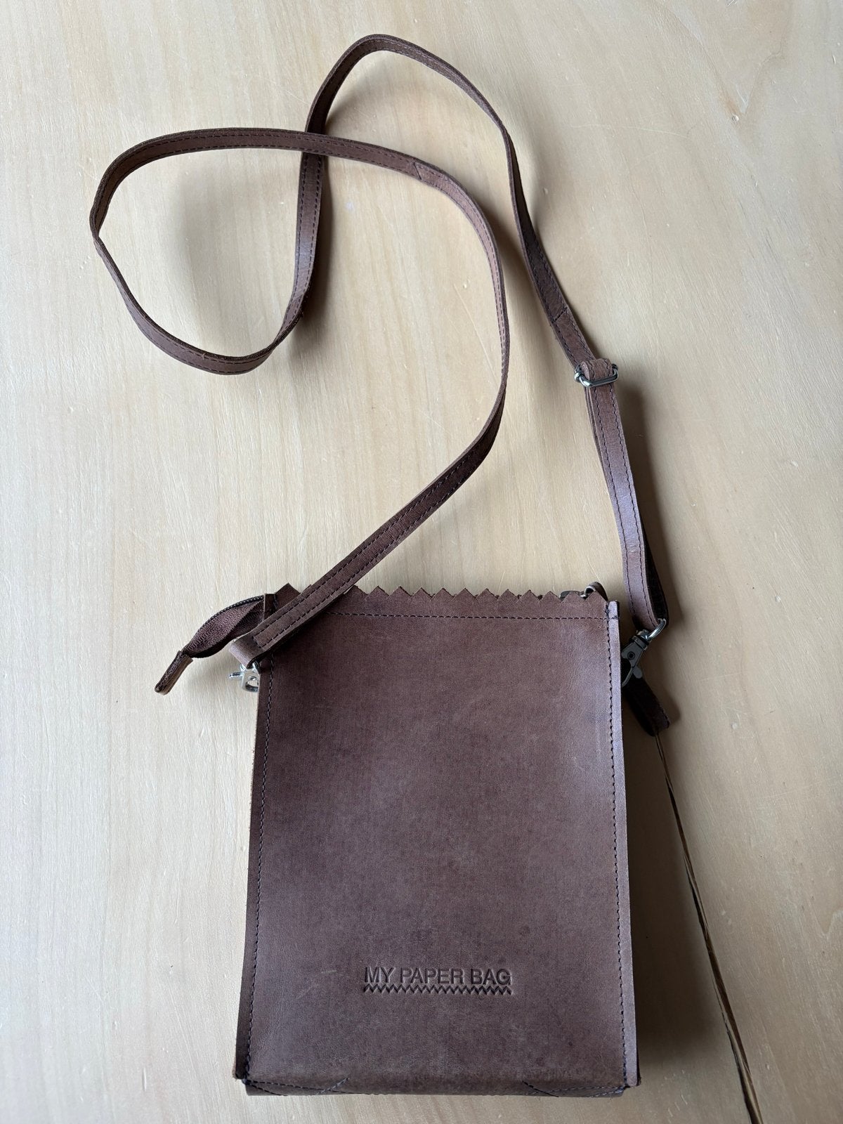 My Paper Bag schoudertasje bruin leer, Ophalen of Verzenden, Gebruikt, Bruin, Schoudertasje