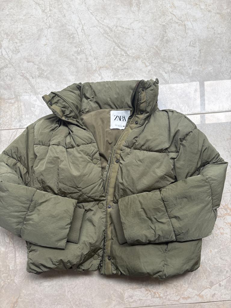 Zara Puffer Jas - Groen, Maat S, Ophalen of Verzenden, Zo goed als nieuw, Maat 36 (S), Groen