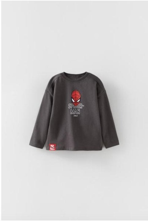 Kinder Zara t-shirt shirt top Spiderman Marvel grijs 104, Kinderen en Baby's, Kinderkleding | Maat 104, Gebruikt, Ophalen of Verzenden