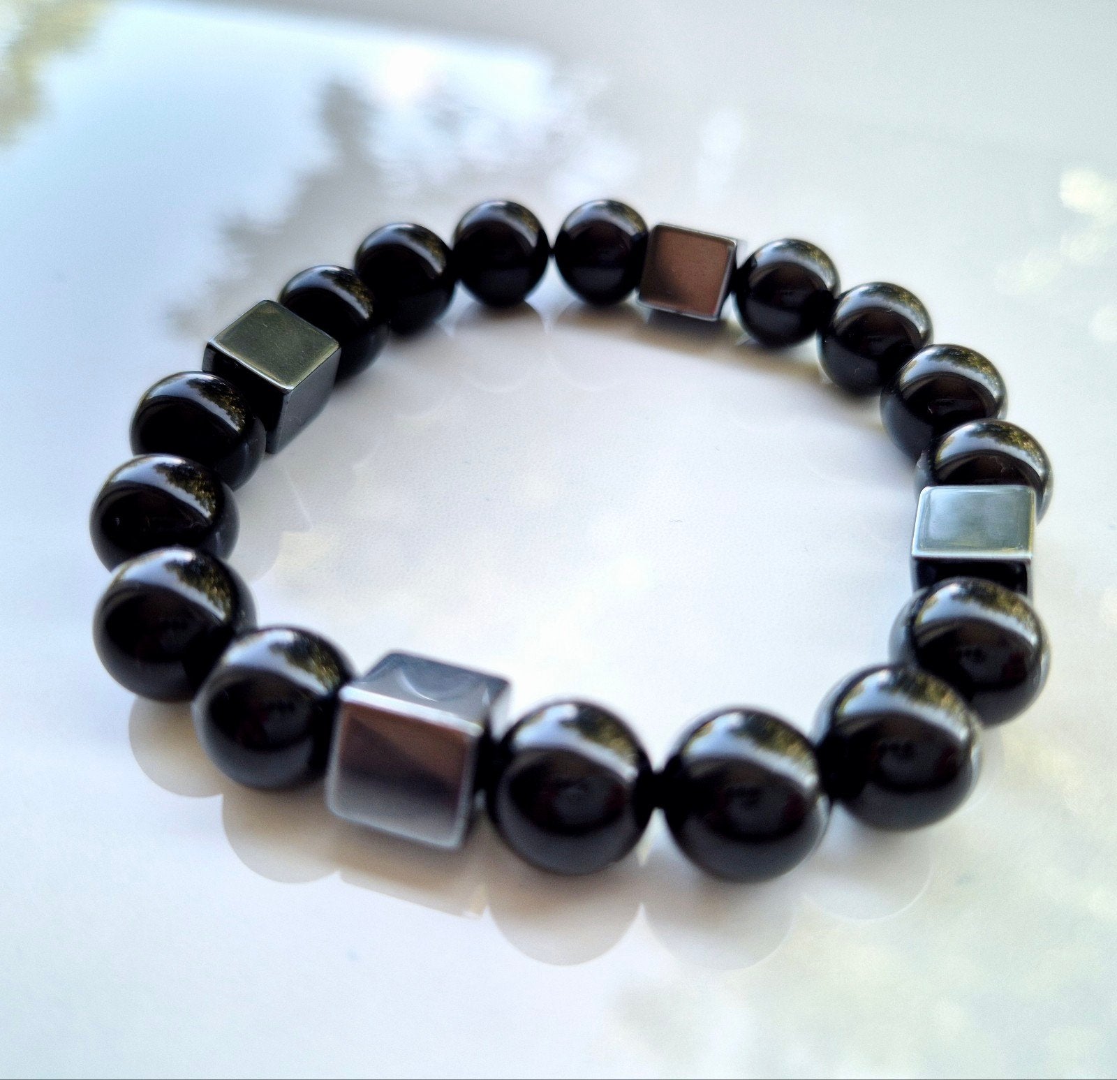 Onyx heren armband, Verzenden, Nieuw
