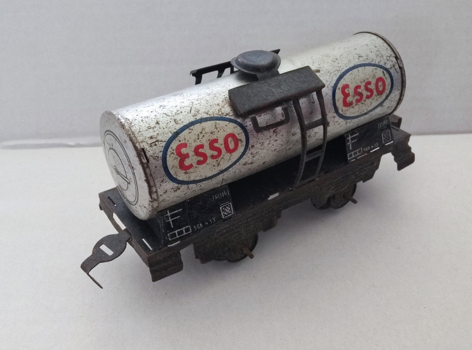 Vintage Esso tankwagon, Spoor 0, made in us zone,, Overige merken, Gebruikt, Gelijkstroom of Wisselstroom, Wagon