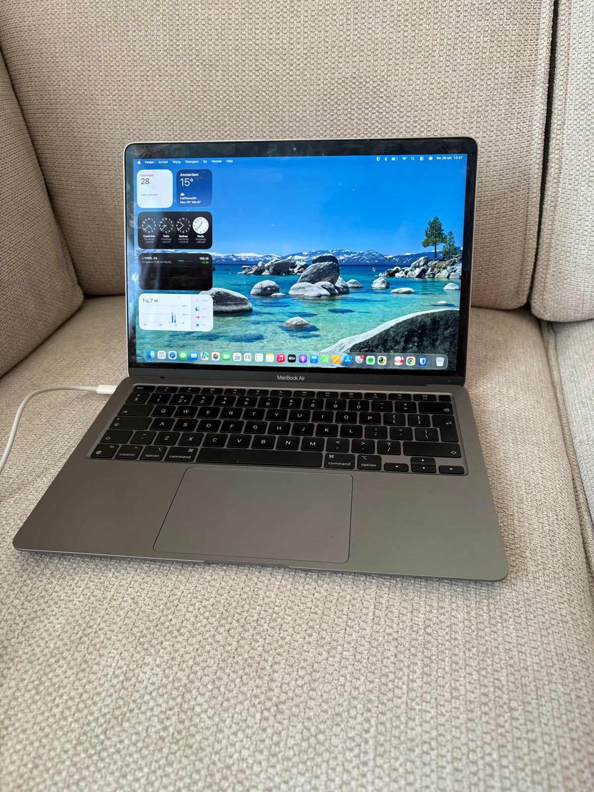 MacBook Air M1, Ophalen, 256 GB, Qwerty, 8 GB