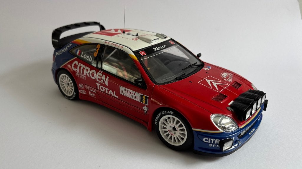 Autoart 1:18 2004 Citroen Xsara WRC Night Rally Loeb #3, Ophalen of Verzenden, Zo goed als nieuw, Auto, Autoart