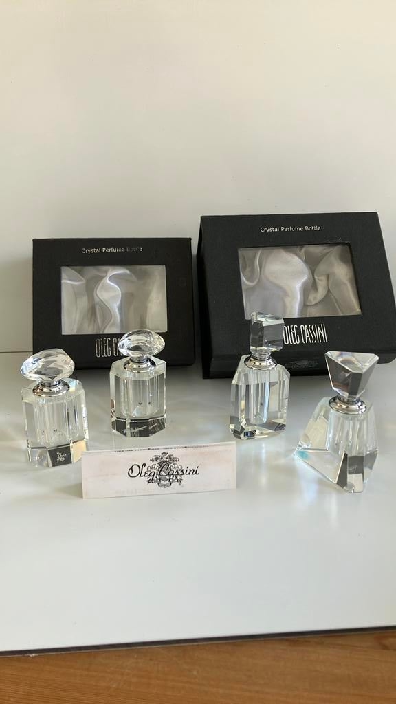 Oleg Cassini kristal parfum flesjes Jacq. Kennedy, Ophalen of Verzenden, Zo goed als nieuw