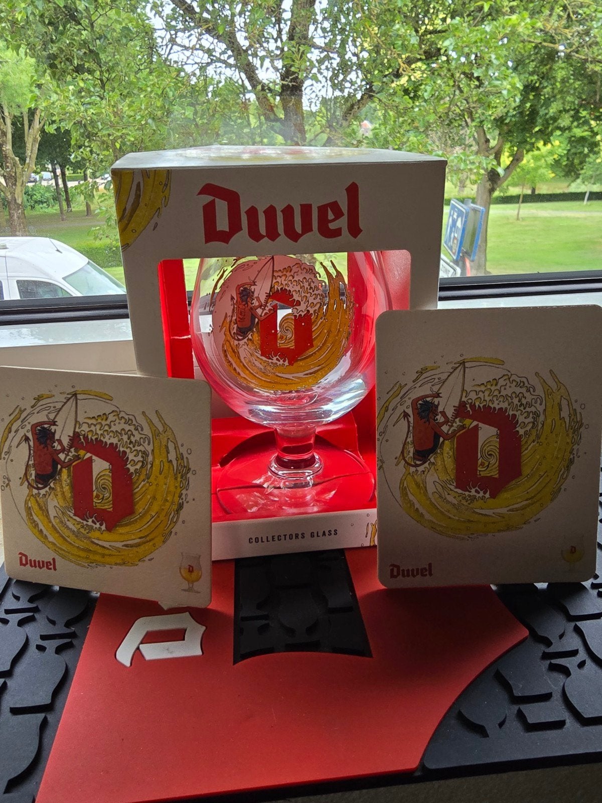 Duvel Collectors Glas Kobe De Keyzer met onderzetters, Ophalen of Verzenden, Nieuw