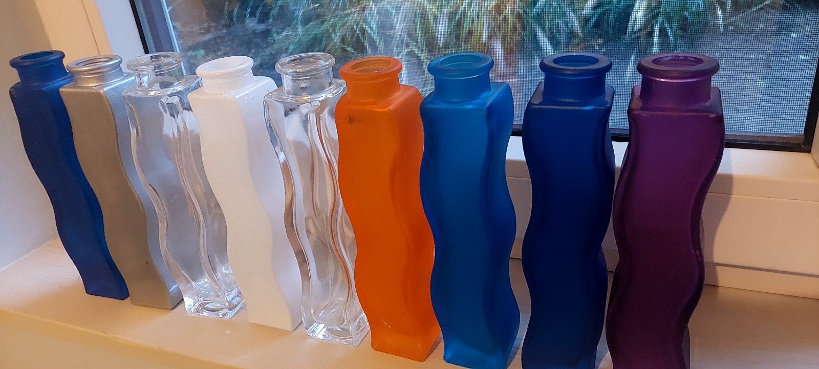Ikea vintage  verzamel flesjes van glas 9 stuks, Ophalen of Verzenden