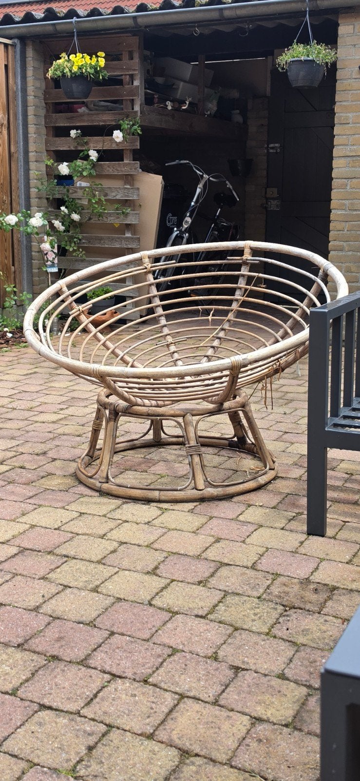 Vintage Rotan Papasan Stoel - Comfortabel en Stijlvol, Gebruikt, Overige kleuren, Vintage, Bohemien, Riet of Rotan