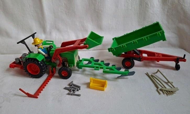 Playmobil System 3500 Tractor uit 1978 met uitbreiding, Ophalen of Verzenden, Zo goed als nieuw, Complete set